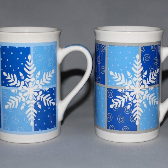 Vintage Coffee Mugs | Life @ Home Snowflake Mugs | Set of 3 Mugs - Picture 2 of 10